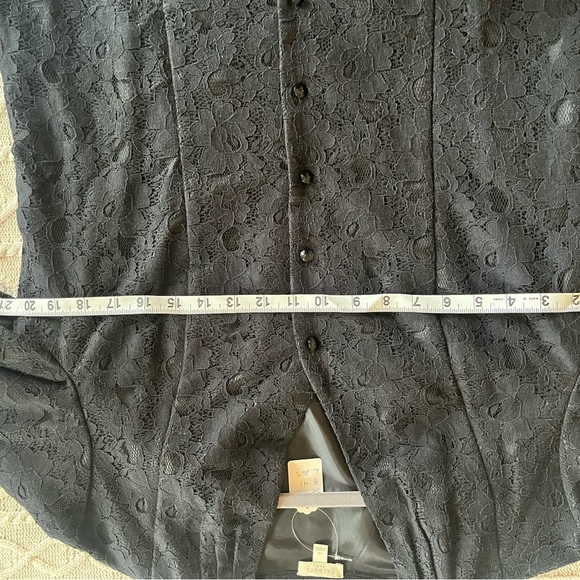 Talbots Black Lace Overlay Black Blazer Suit Jacket Women’s Size 14 - Picture 13 of 16